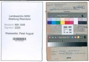 Entnazifizierung Peter August Wassweiler , geb. 20.12.1901 (Obstgrosshaendler)
