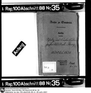 Schatz- und Kontributionsregister des Amts Iburg Enthält: Rechnungen u.a. aus den Kirchspielen Borgloh, Oesede, Hilter, Hagen, Dissen, Laer, Glandorf und Glane
