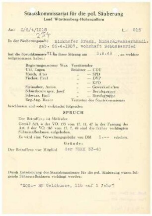 Birkhofer, Franz