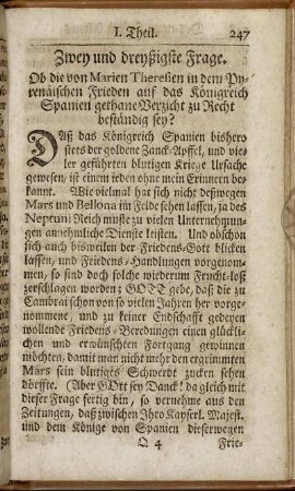Zwey und dreyßigste Frage.
