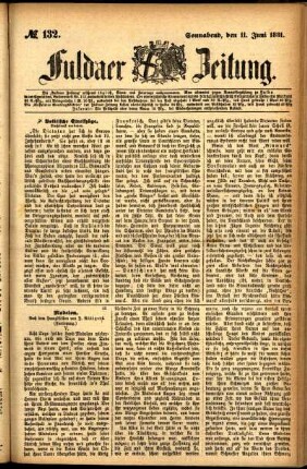 Ausgabe vom Samstag, den 11. Juni 1881.