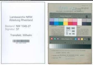 Entnazifizierung Wilhelm Transfeld , geb. 26.02.1905 (Angestellter)