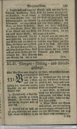 XLIII. Morgen- Mittag- und Abendgesänge