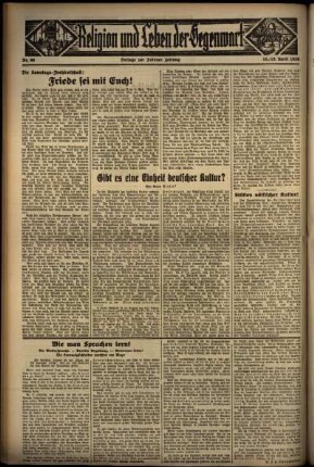 Zweite Ausgabe vom Samstag, den 18. April 1936.