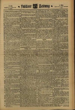 Zweite Ausgabe vom Mittwoch, den 14. Dezember 1910.