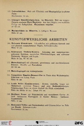 Kunstgewerbliche Arbeiten (Nr. 130-185)
