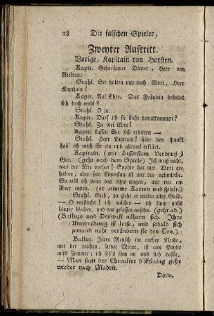 Zweyter Auftritt. Vorige, Kapitain von Horsten.