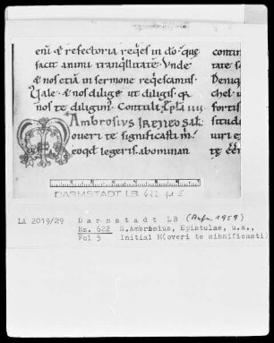 Ambrosius und andere — Initiale M(overi te sihnificasti), Folio 5recto