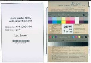 Entnazifizierung Emmy Ley , geb. 11.07.1921 (Postangestellte)