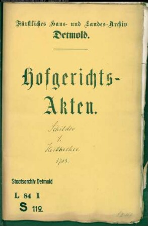 Schilder, Otto Georg, Drost gegen Simon Heithecker und Joh. Henrich Helle in Horn - Schuldforderung