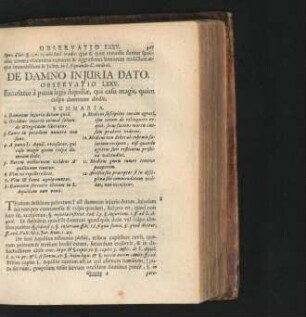 De Damno In Iuria Dato. Observatio LXXV. - LXXVIII.