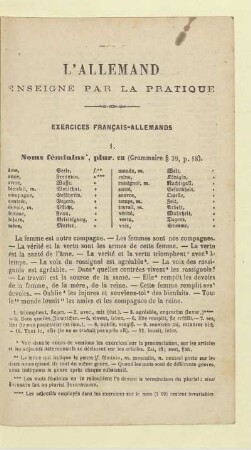 Exercices français-allemands