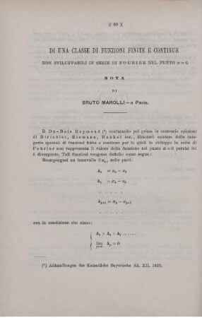 Di una classe di funzioni finite e continue.