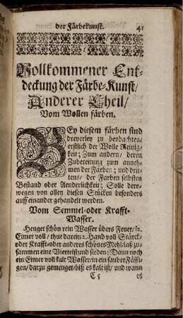 Anderer Theil / Vom Wollen färben.