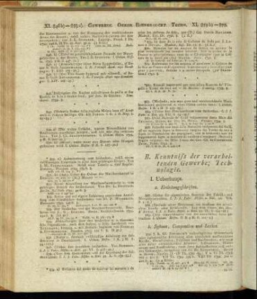 B. Kenntniss der verarbeitenden Gewerbe; Technologie