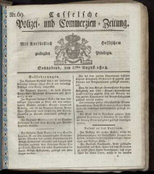 Nr. 69, Sonnabend den 27sten August. 1814