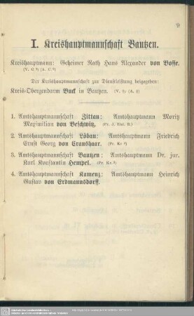 I. Kreishauptmannschaft Bautzen