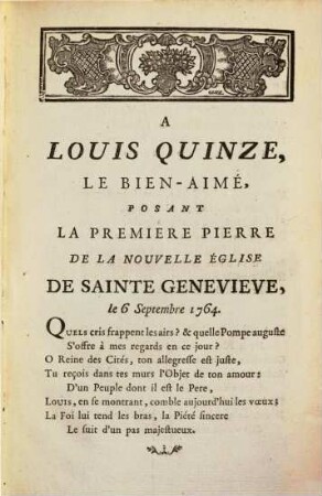 La position de la premiere pierre de l'eglise : Ode