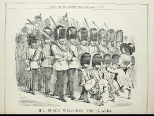 Mr. Punch welcomes the guards