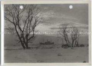 Winterlandschaft, Vereister Fluß