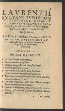 Prima Quaestio. - Quaestio Decima.