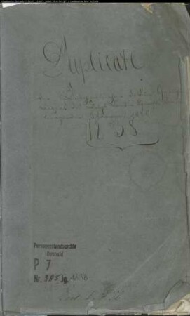 Kirchenbuchduplikate der Stadt- und Landgemeinde Ibbenbüren und den Gemeinden Brochterbeck, Halverde, Hopsten, Ibbenbüren, Mettingen, Recke und Schale, Kreis Tecklenburg (GHT 1837). (Gemeinde: Ibbenbüren)