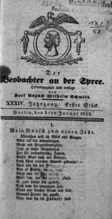 1. Stueck, 5. Januar 1835