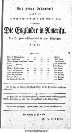 Die Engländer in Amerika