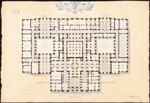 Reichstag, Berlin Zweiter Wettbewerb: Grundriss Erdgeschoss 1:200