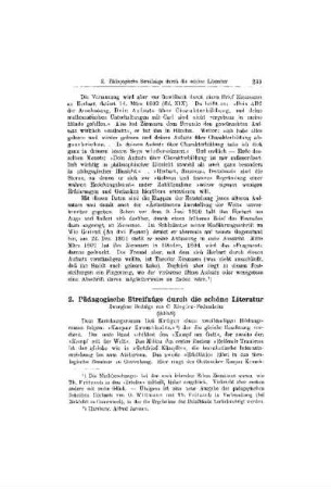 Pädagogische Streifzüge duch die schöne Literatur : (Schluß)