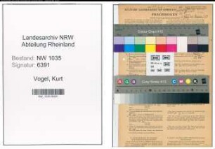 Entnazifizierung Kurt Vogel , geb. 15.12.1895 (Bergbauangestellter)