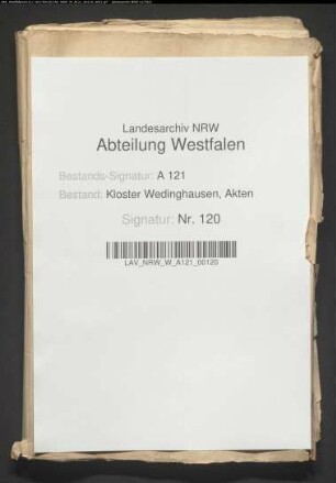 Vergleich zwischen den Brüdern Johann Raban und Engelhard Adolph von Dücker wegen des Wohnhauses in Arnsberg, Schulden von Dücker beim Kloster Wedingausen, Quittungen über bezahlte Kapitalien.