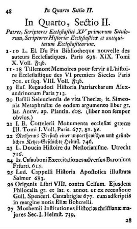 Sectio II. Patres, Scriptores Ecclesiastici XV primorum Seculorum, Scriptores Historiæ Ecclesiasticæ et antiquitatum Ecclesiasticarum.