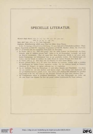 Specielle Literatur