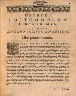 Ideae mathematicae pars prima, sive methodus polygonorum