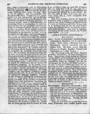 [Einführung in die Rubrik:] Arzneygelahrtheit.