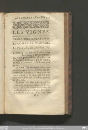 Les Vignes. Treiziéme Entretien.