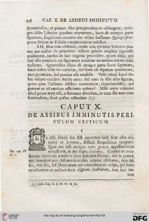 Caput X: De assibus imminutes pericultum criticum