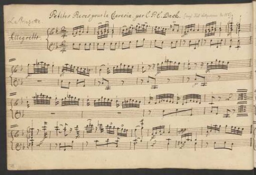 ▼ Petites pieces pour le clavecin (C. P. E. Bach)