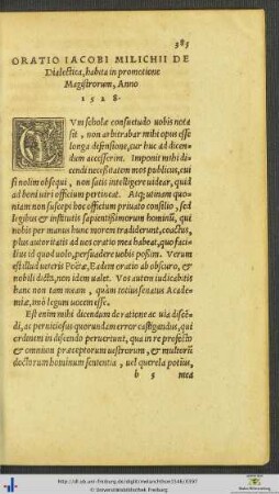 Oratio De Dialectica