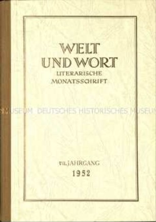 Literarische Monatsschrift. 7. Jg. 1952