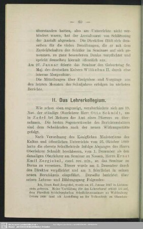 II. Lehrerkollegium