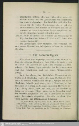 II. Lehrerkollegium