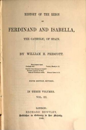 History of the reign of Ferdinand and Isabella, the Catholic, of Spain, 3