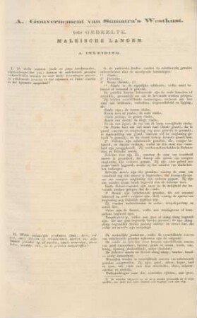 A. Gouvernement van Sumatra's Westkust