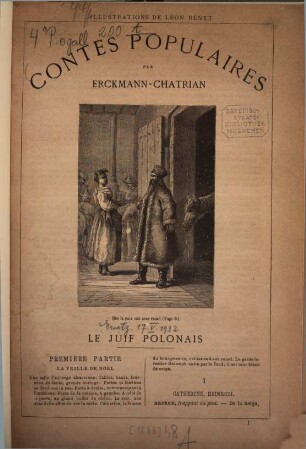 Contes populaires : Par Erckmann-Chatrian. Illustrations de Léon Benet
