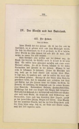 IV. Der Mensch und das Vaterland