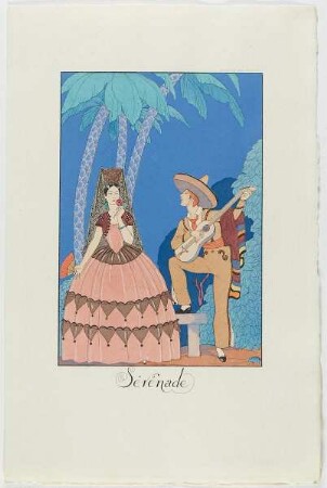 "Sérénade", aus dem Mode-Almanach "Falbalas et Fanfreluches 1924"