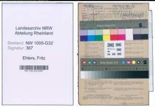 Entnazifizierung Fritz Ehlers , geb. 03.02.1903 (Polizeiinspektor)