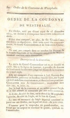 Ordre de la couronne de Westphalie.